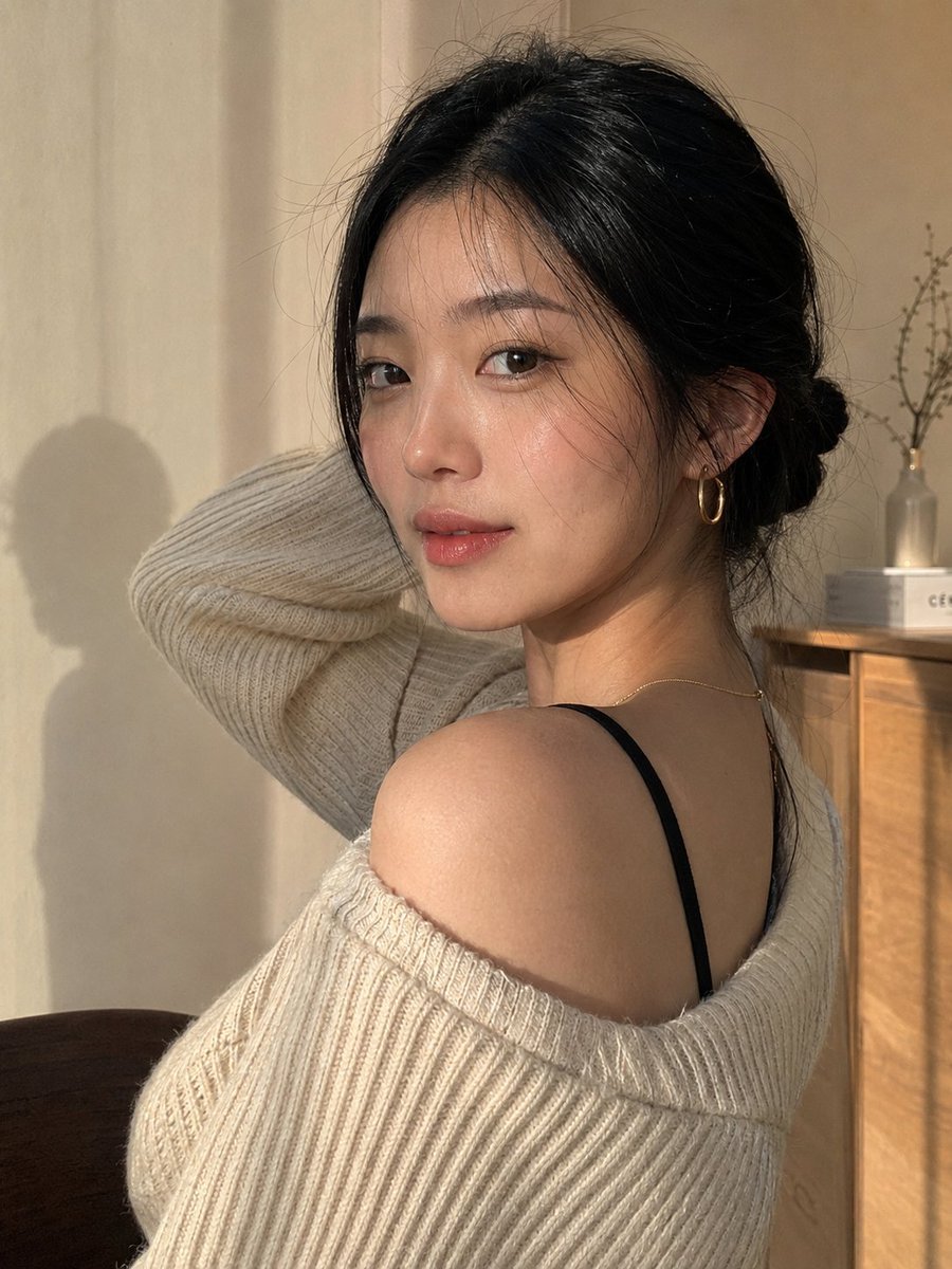 Authentic Candid East Asian Portrait — AI image template example
