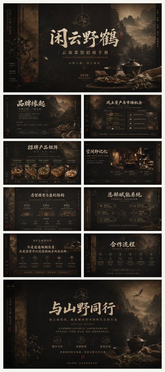 Dark Yunnan Restaurant Brochure Deck