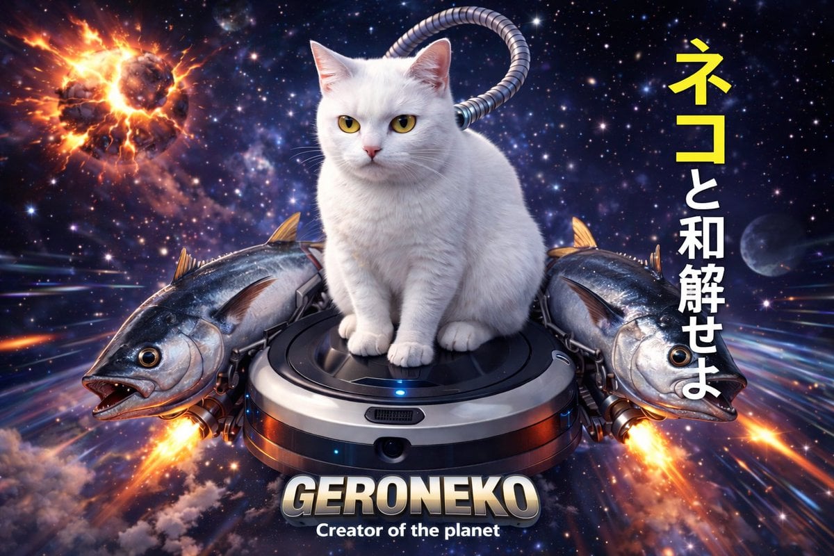 Sci-Fi Cat on Fish-Powered Vacuum
