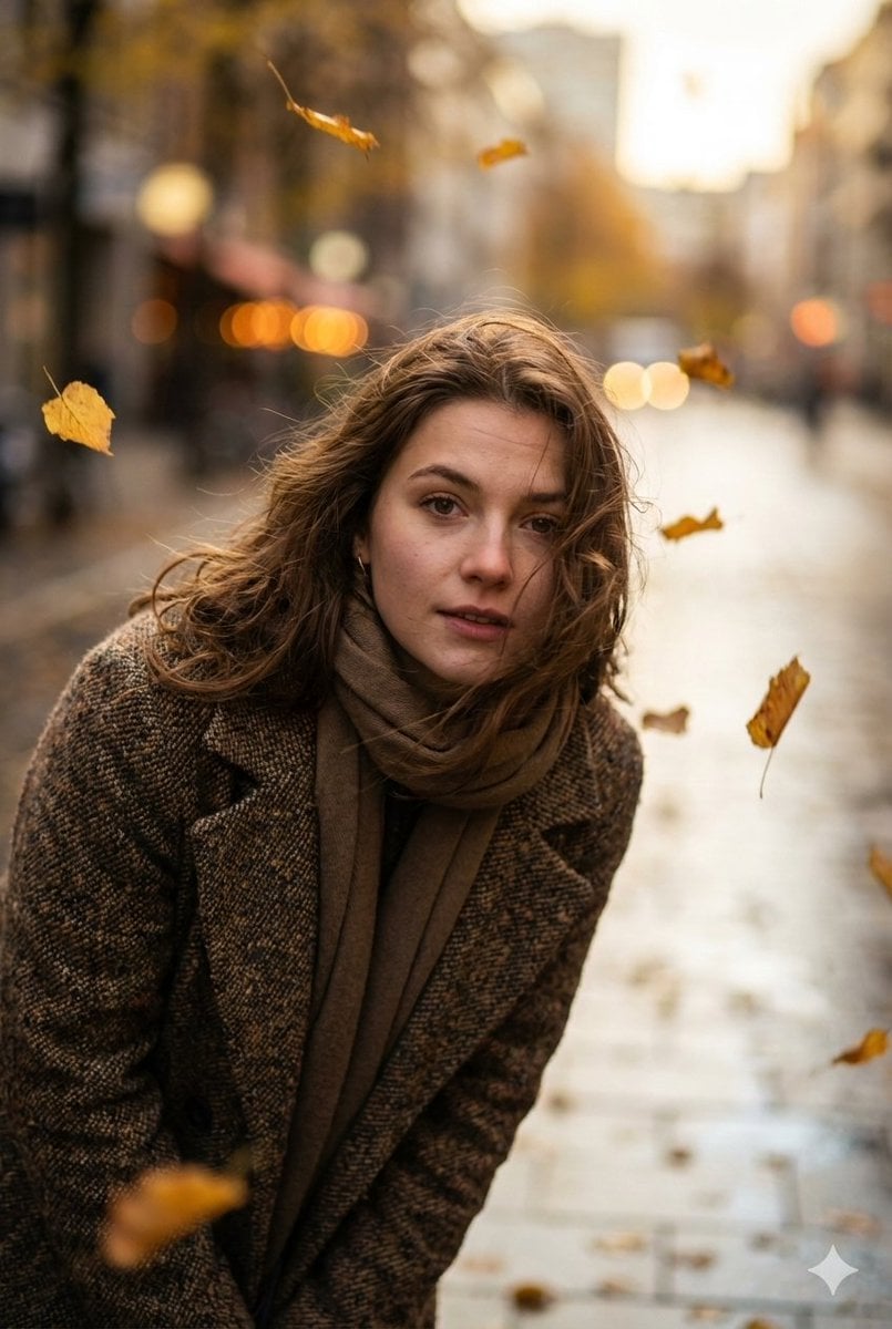 Cinematic Low-Angle Street Portrait Prompt