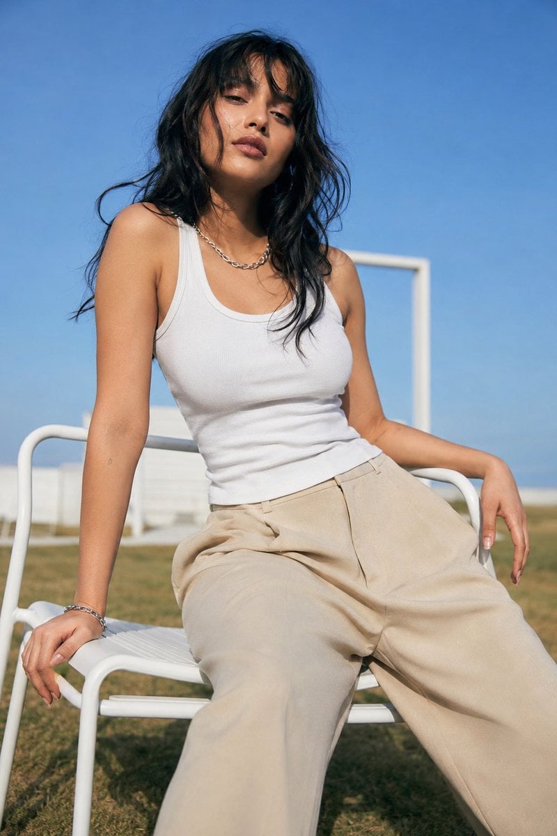 Casual Outdoor Fashion Portrait — AI image template example