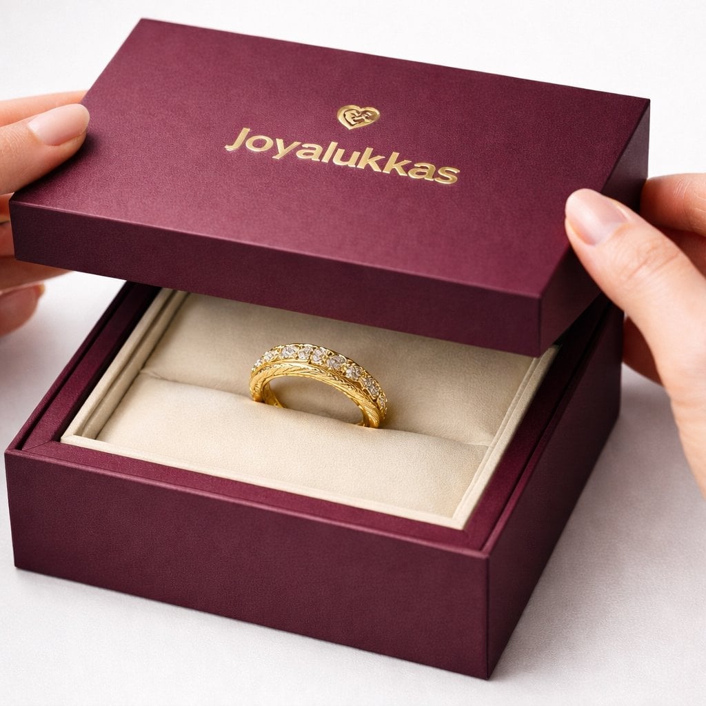 Luxury packaging reveal scene, premium unboxing moment, pristine hands — AI image template example