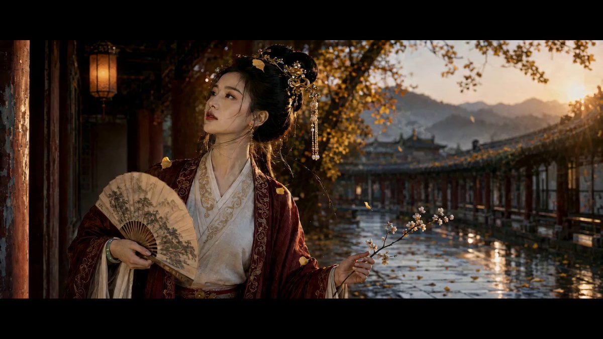 Ancient Chinese Woman Cinematic Video Prompt