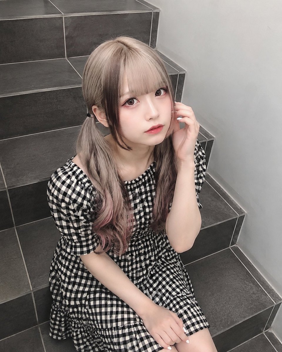 Jirai-Kei Girl on Tiled Stairs