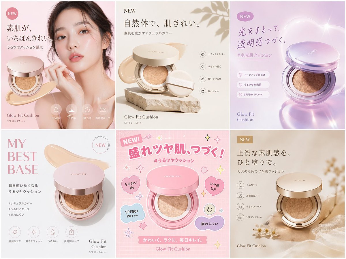 Cosmetic Ad Banner Grid — AI image template example