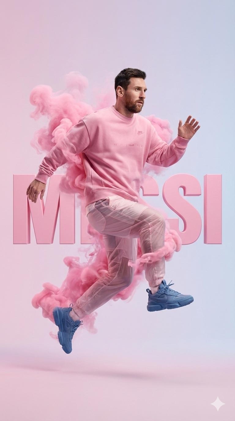 A hyper-realistic studio photograph of a male athlete mid-air as if — AI image template example