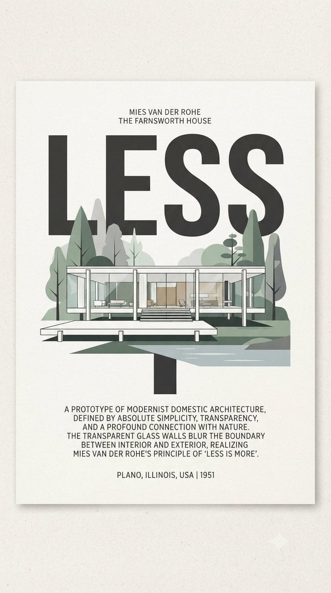 Farnsworth House LESS Poster