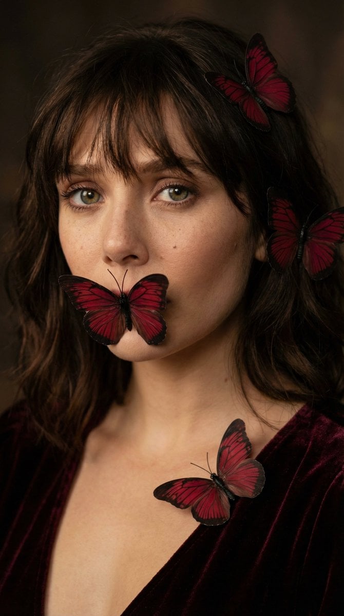 Mysterious Butterfly Portrait Prompt