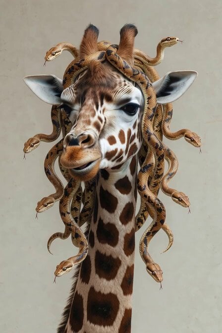 Surreal Snake Hair Giraffe Animation