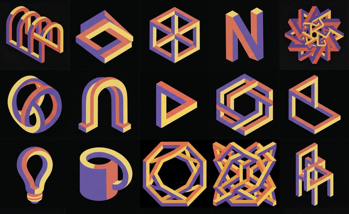 Impossible 3D shape in reference style