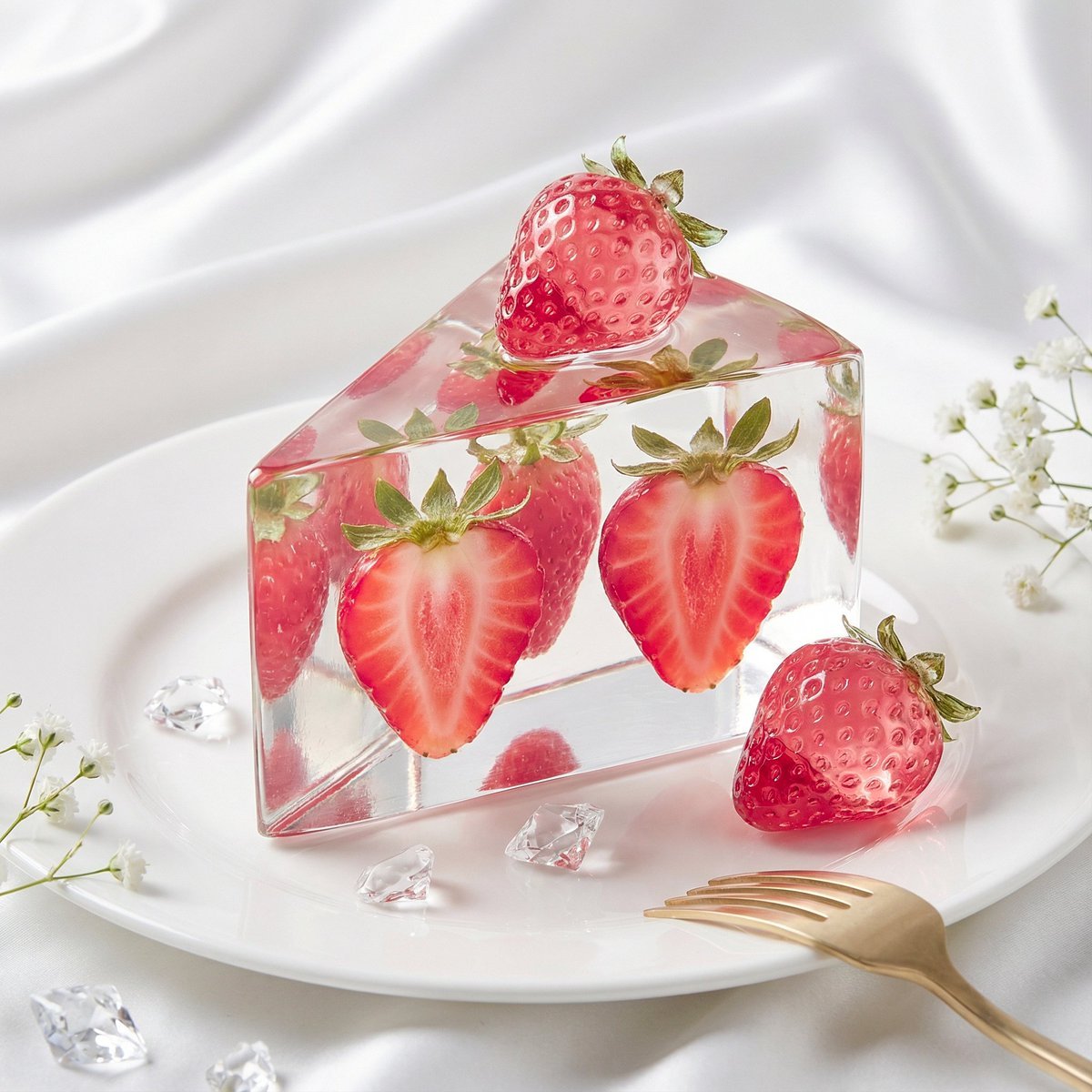 Glass Dessert Art Still Life Prompt (Fruit Crystal Cake)