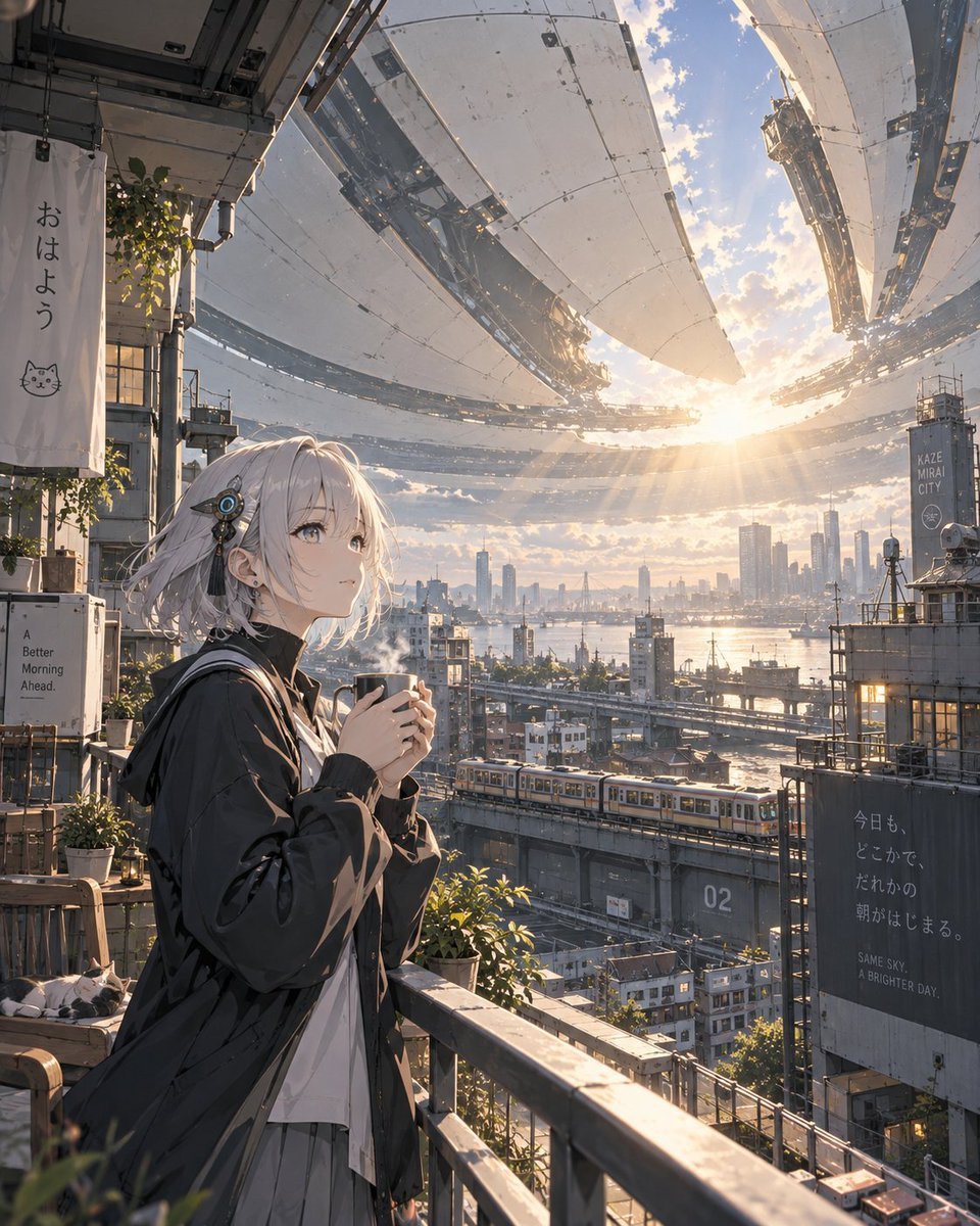 Morning Aperture Anime City — AI image template example