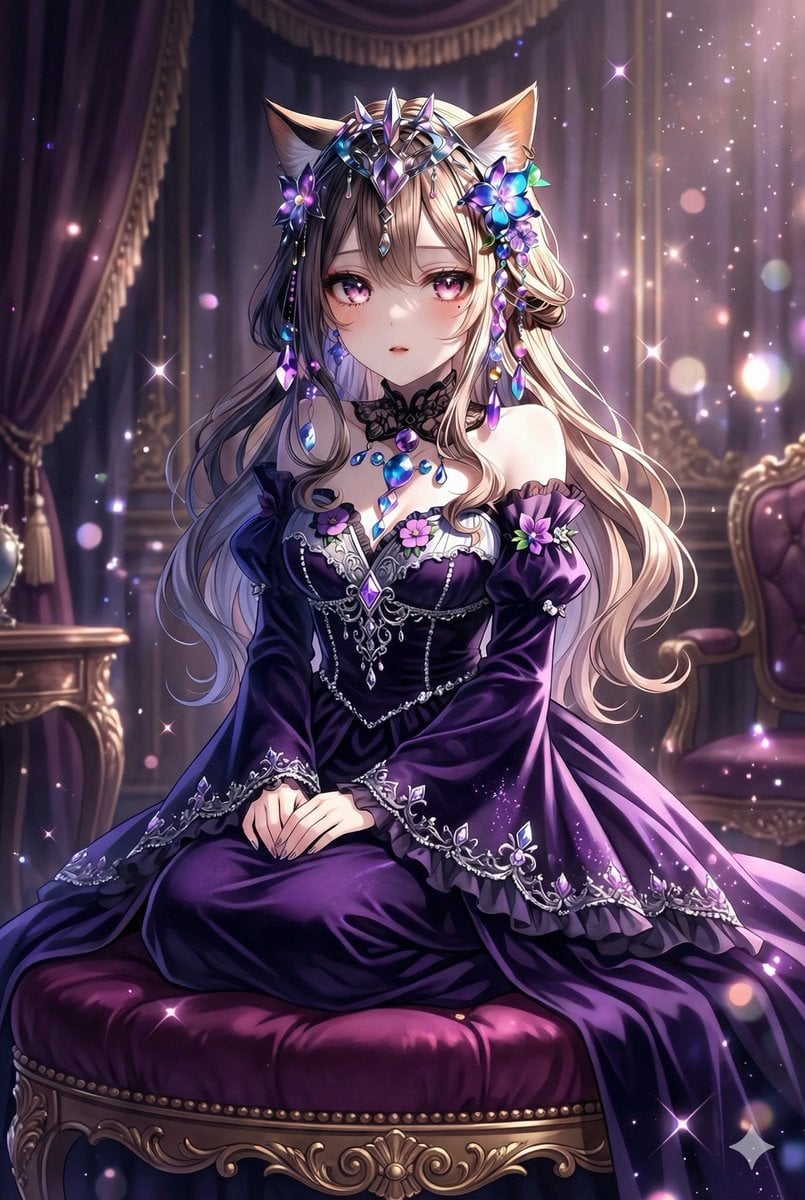 Anime-style seated portrait from face image