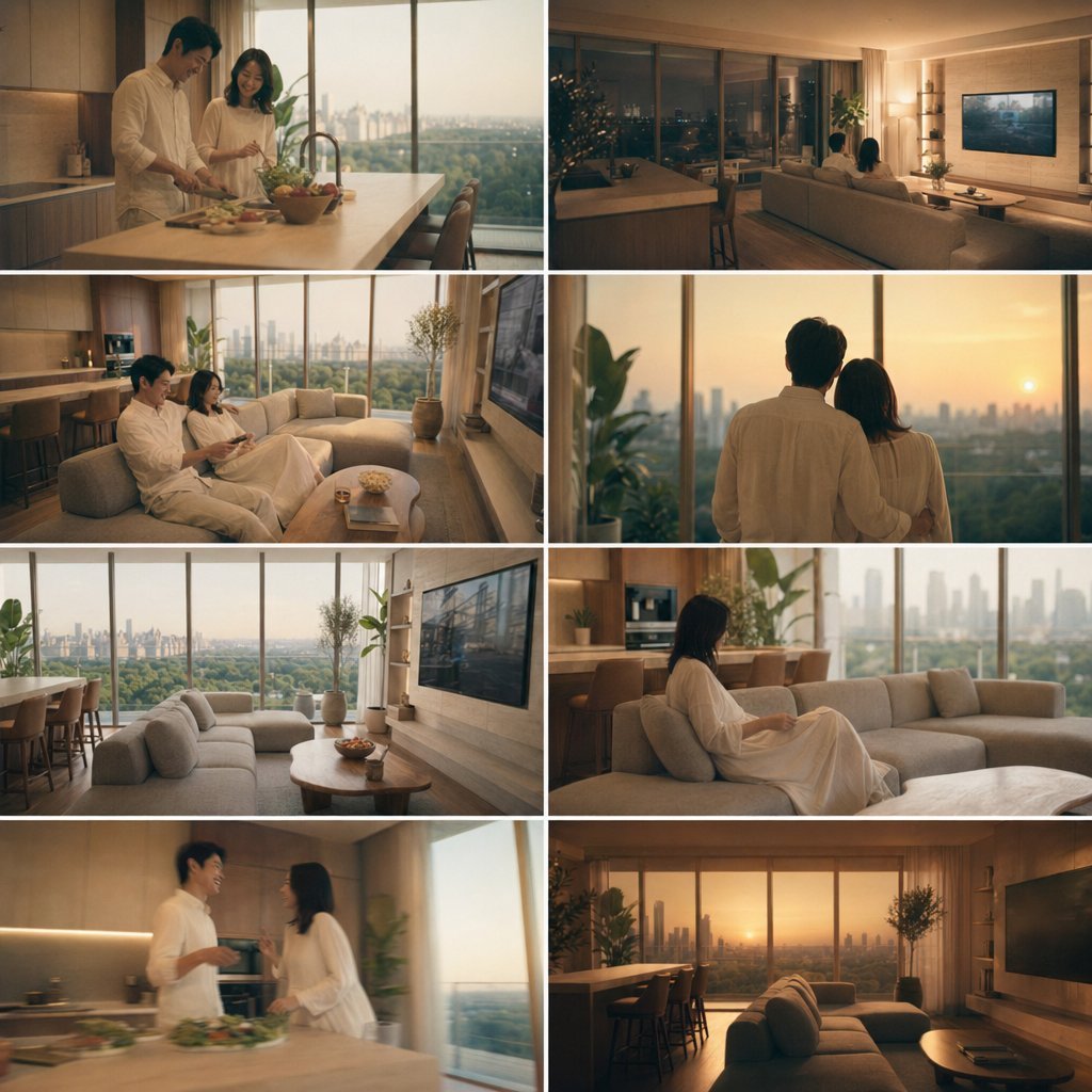 Panel Luxury Apartment Couple Collage