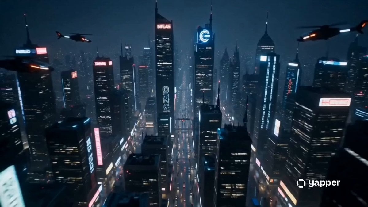 Sentient Robot Neon City Journey
