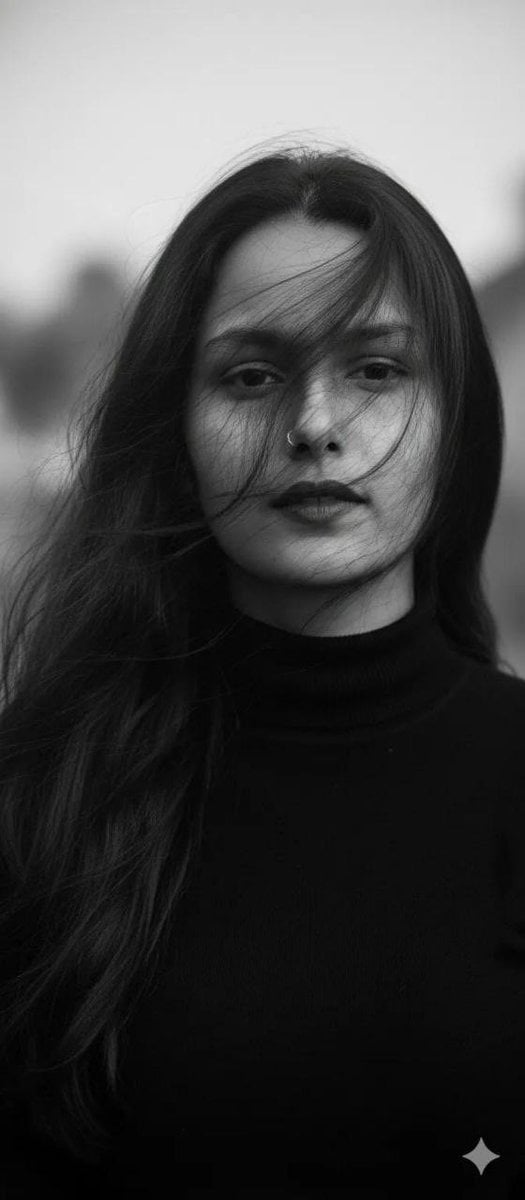 AI-generated sample for “Black and White Cinematic Portrait”