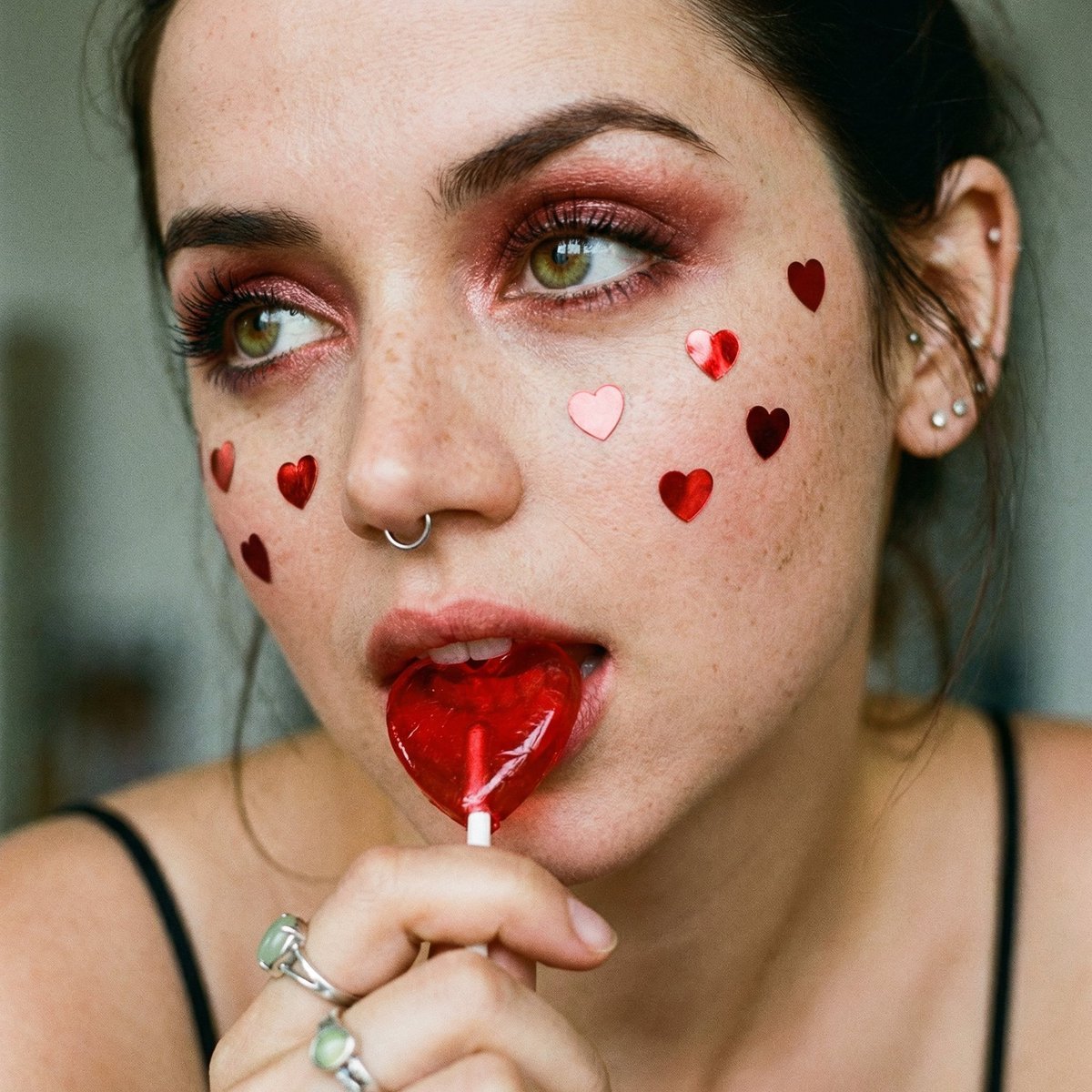 Coquette Soft Grunge Portrait with Lollipop (JSON)