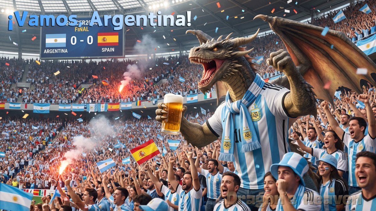Argentina Dragon Stadium Celebration — AI image template example