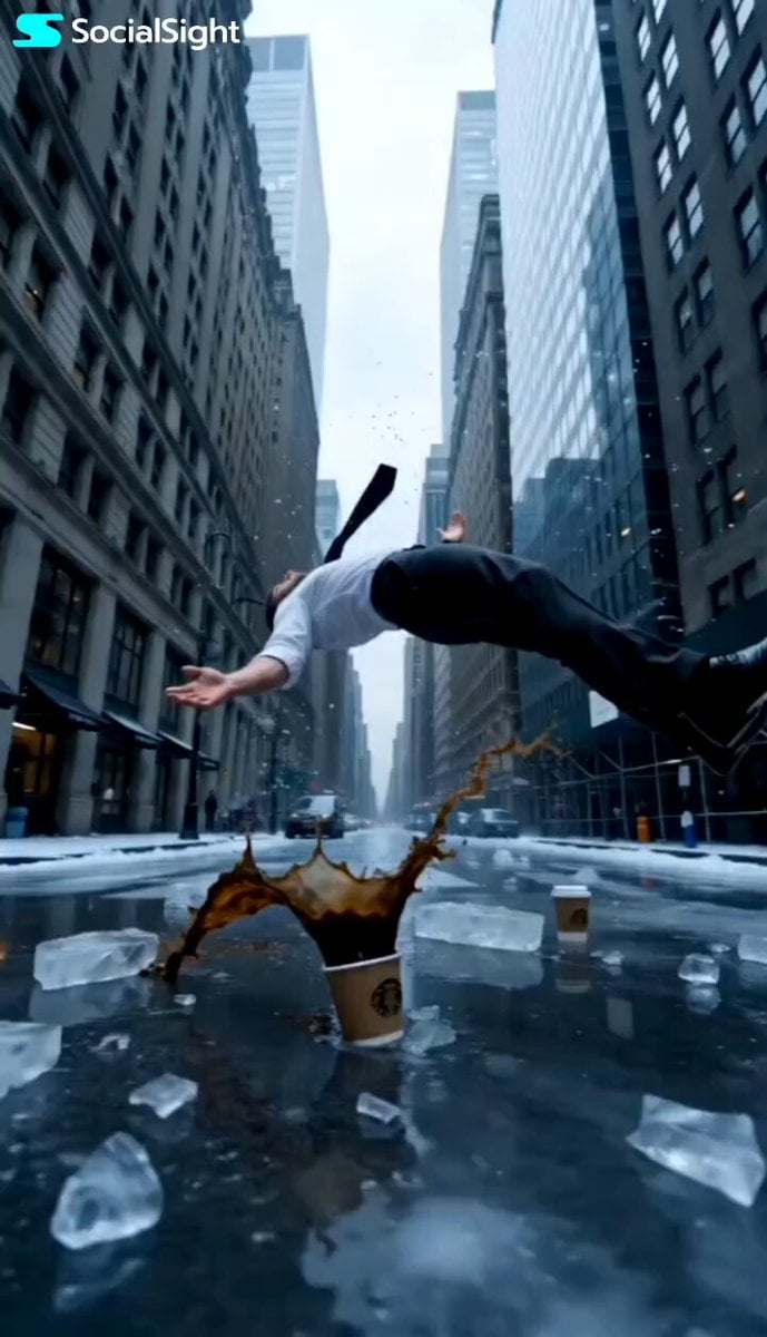 Slow Motion NYC Winter Bullet Time