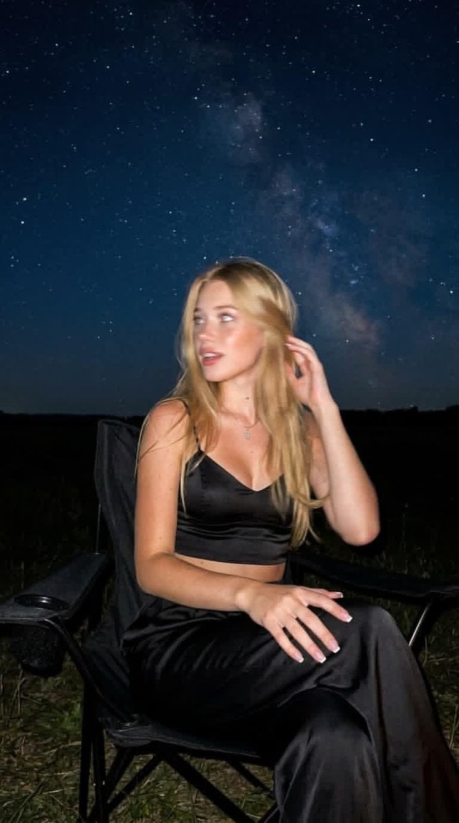Night Starlit Camping Portrait reference image 1