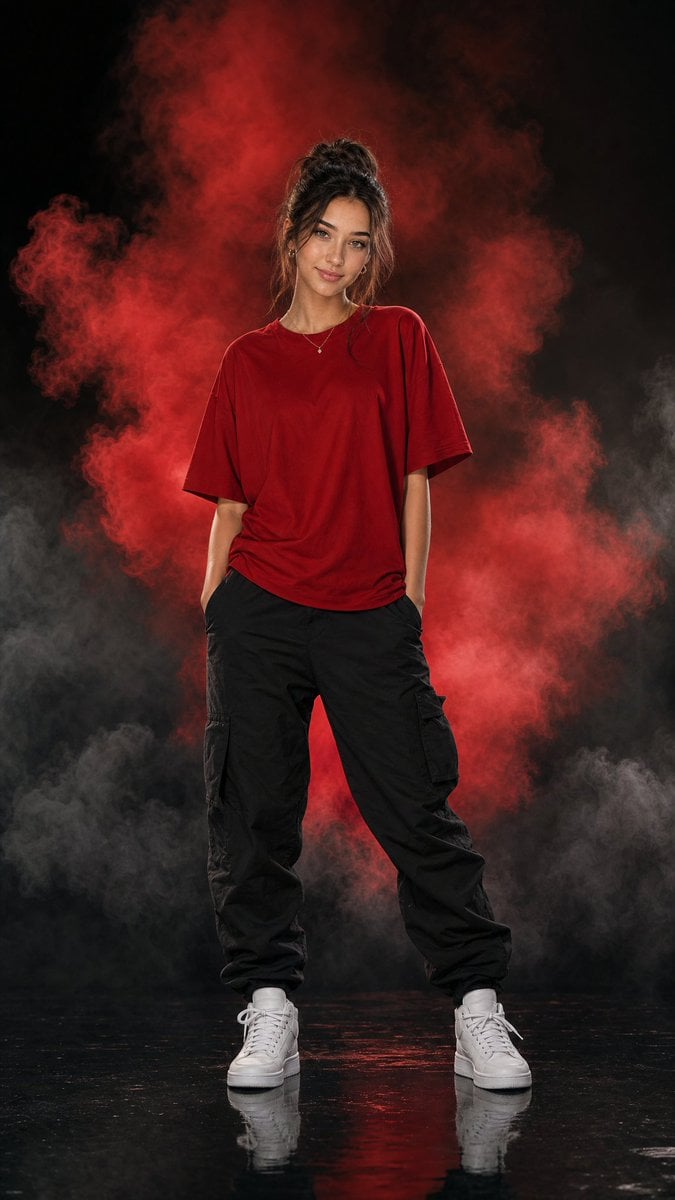 Cinematic Fashion Smoke Photography — AI image template example