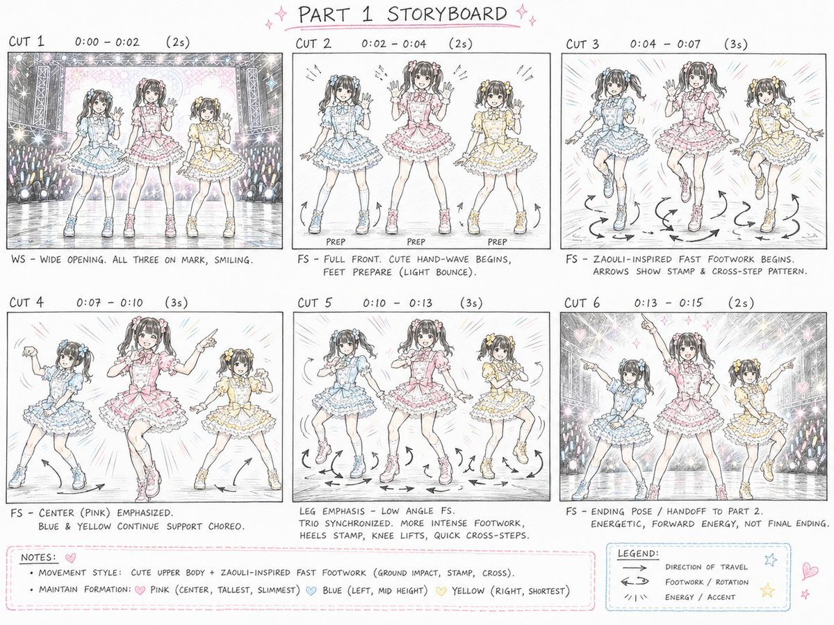 Cute Colored Pencil Storyboard Sheet