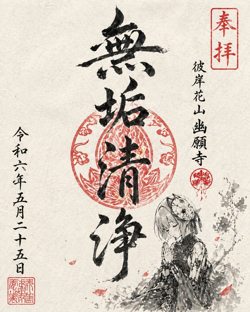 Goshuin Style Character Illustration