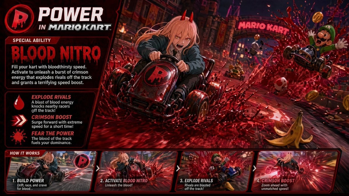 Power in Mario Kart Poster