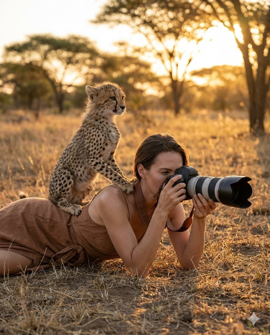 AI-generated sample for “Ultra-Realistic Wildlife Photography with Cheetah Cub”
