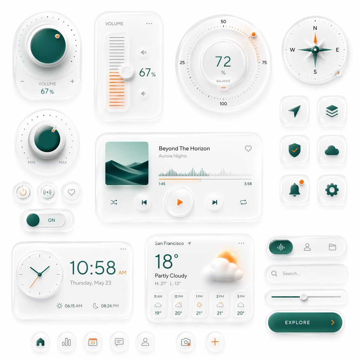 Neumorphic Smart UI Kit