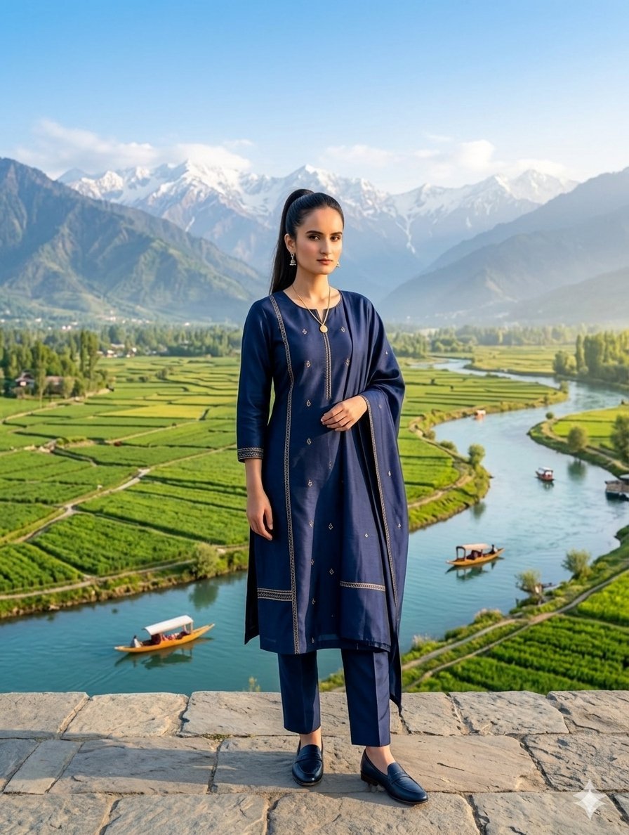 Kashmir Valley Portrait — AI image template example