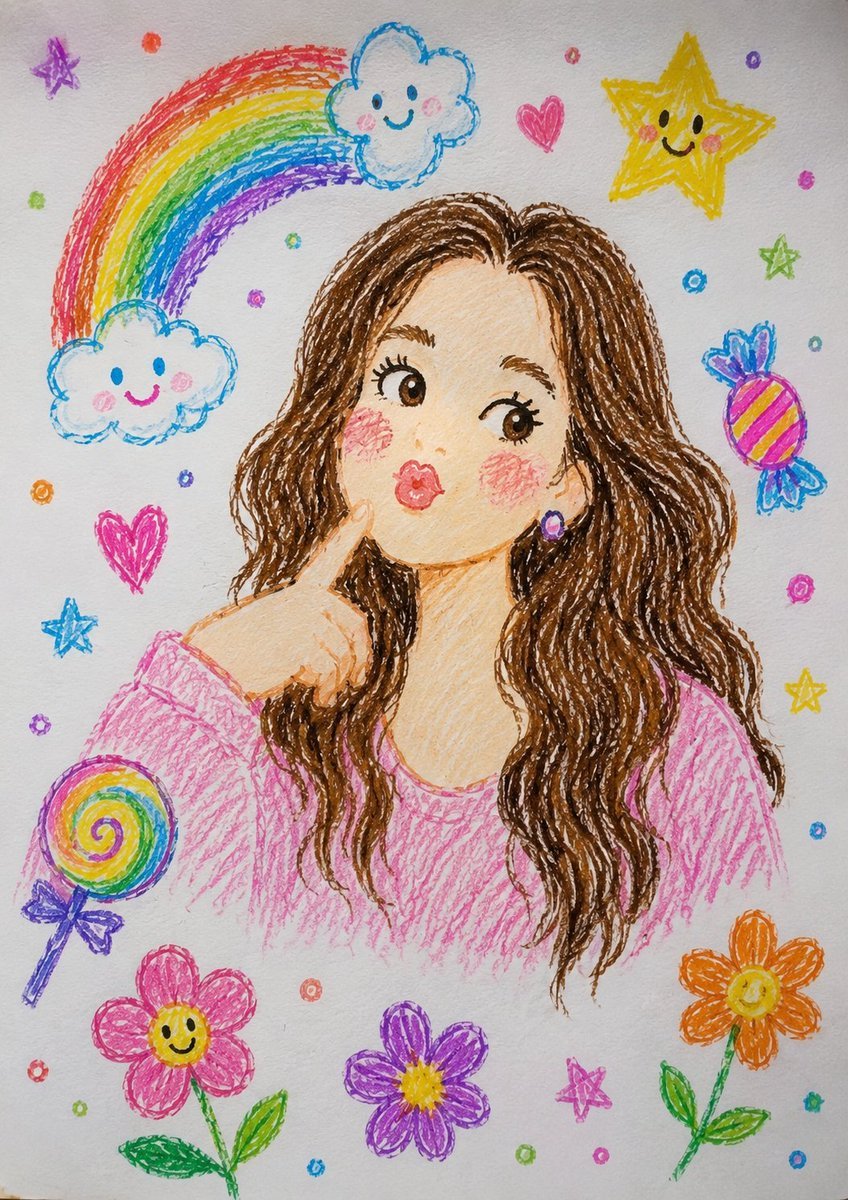 Crayon Drawing to Realistic Photo — AI image template example