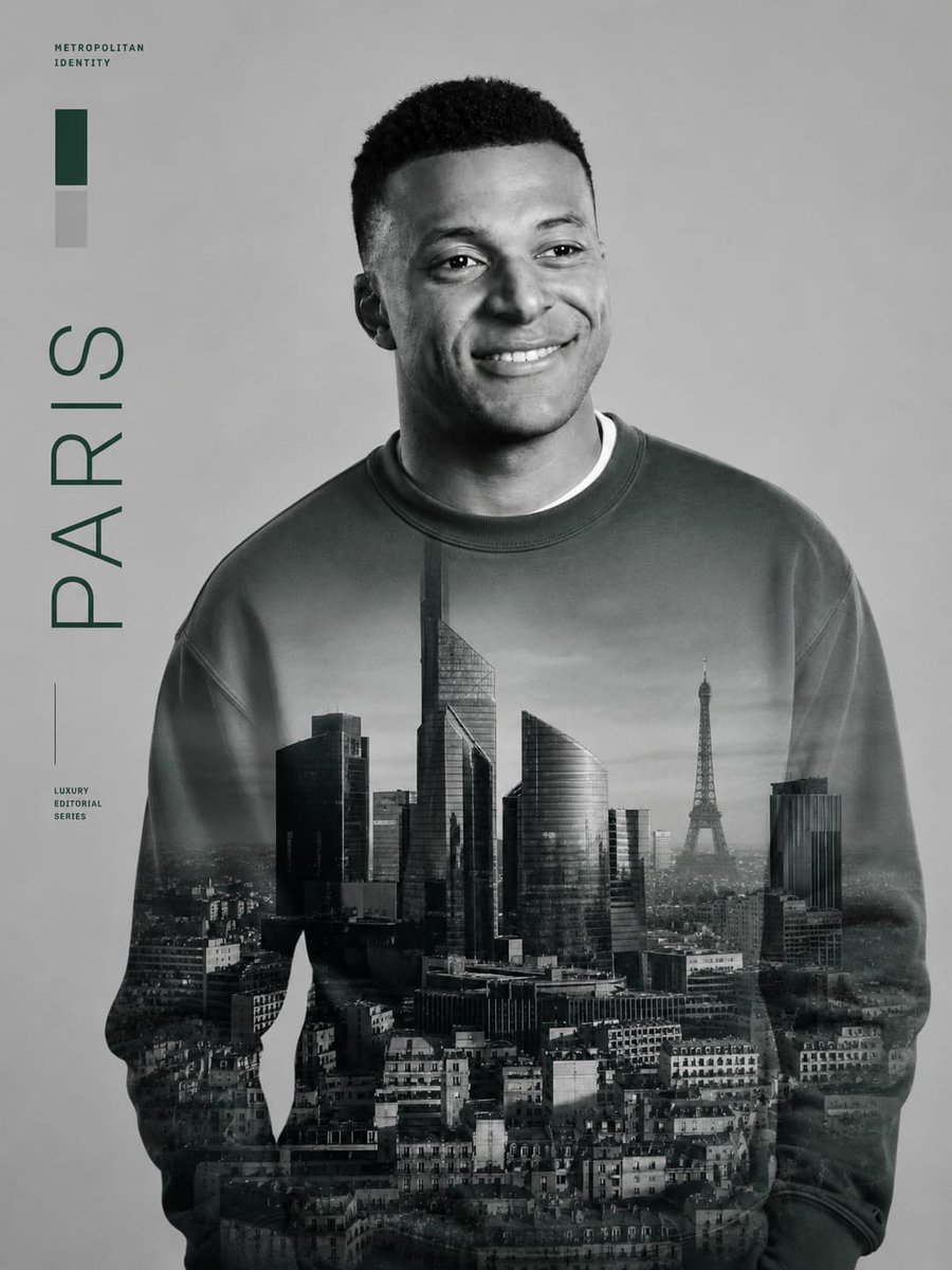 Paris Double Exposure Editorial Portrait — AI image template example