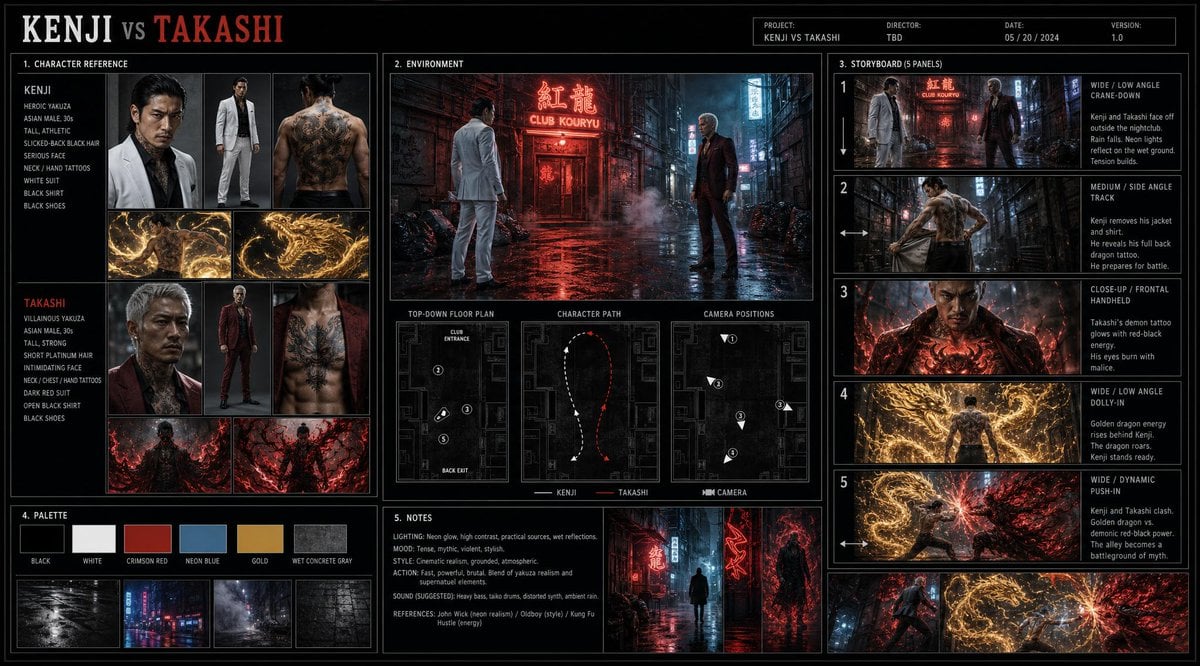 Cinematic Film Pre-Production Sheet