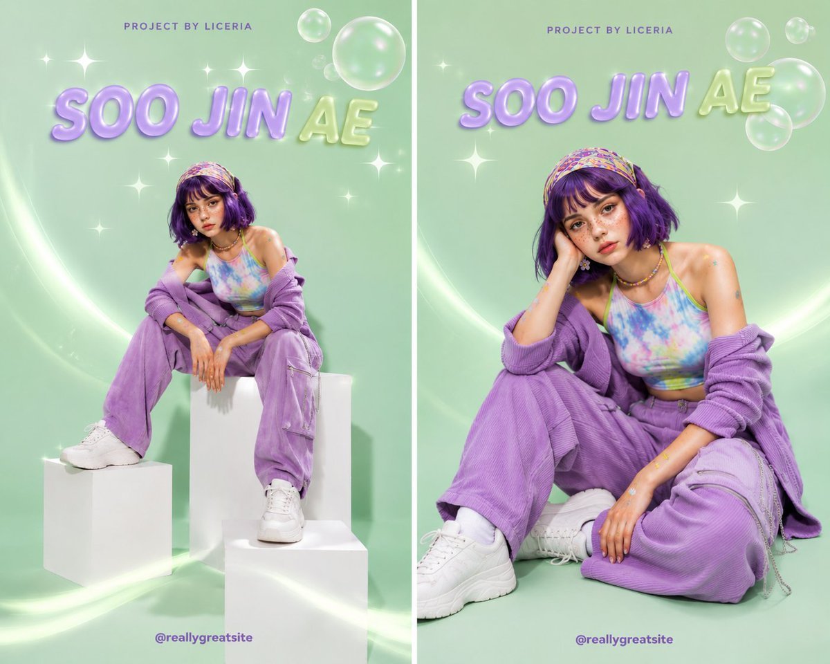 Y2K fashion poster character Wareen — AI image template example