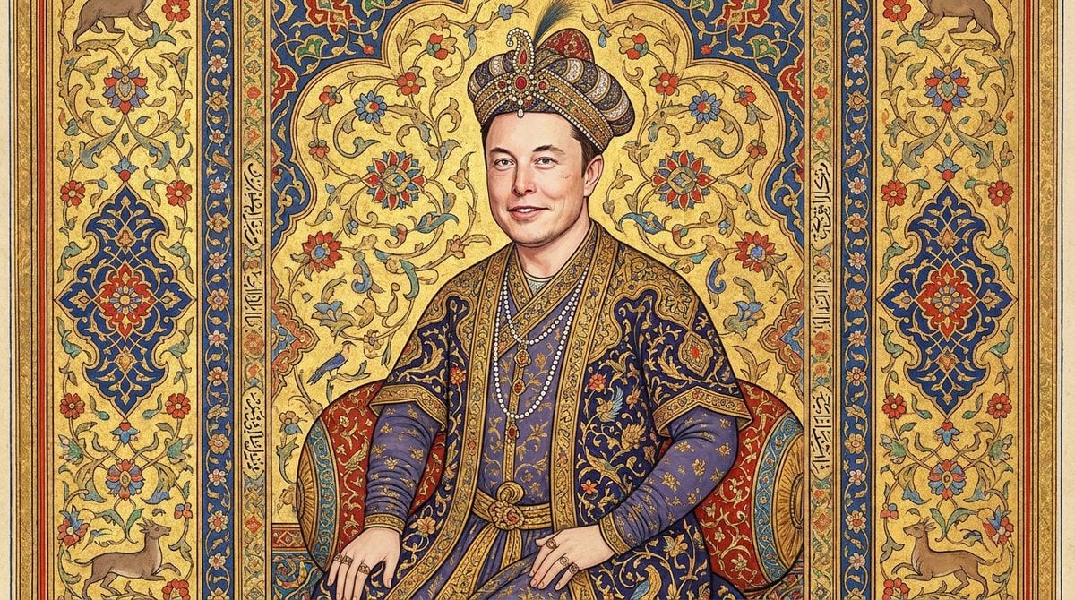 Safavid-Era Persian Miniature Portrait — AI image template example