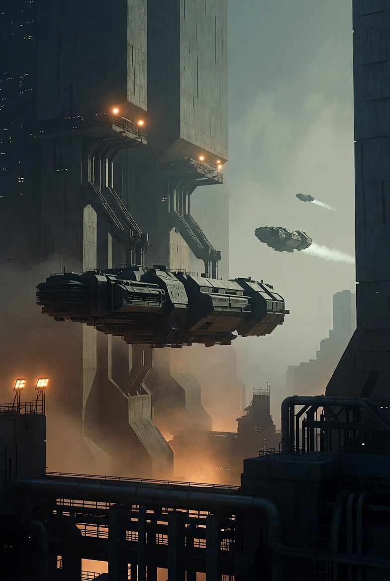 Photorealistic Sci-Fi Cityscape
