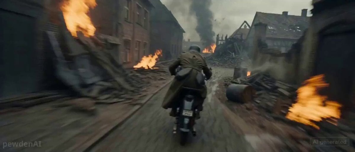 WW2 Motorcycle Escape Sequence
