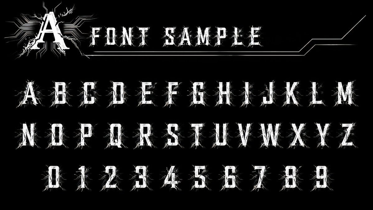 Alphanumeric font catalog prompt