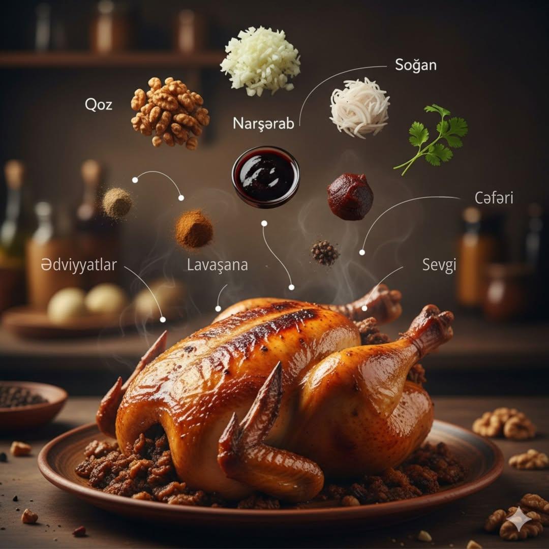 Cinematic Food Infographic of Levengi Chicken