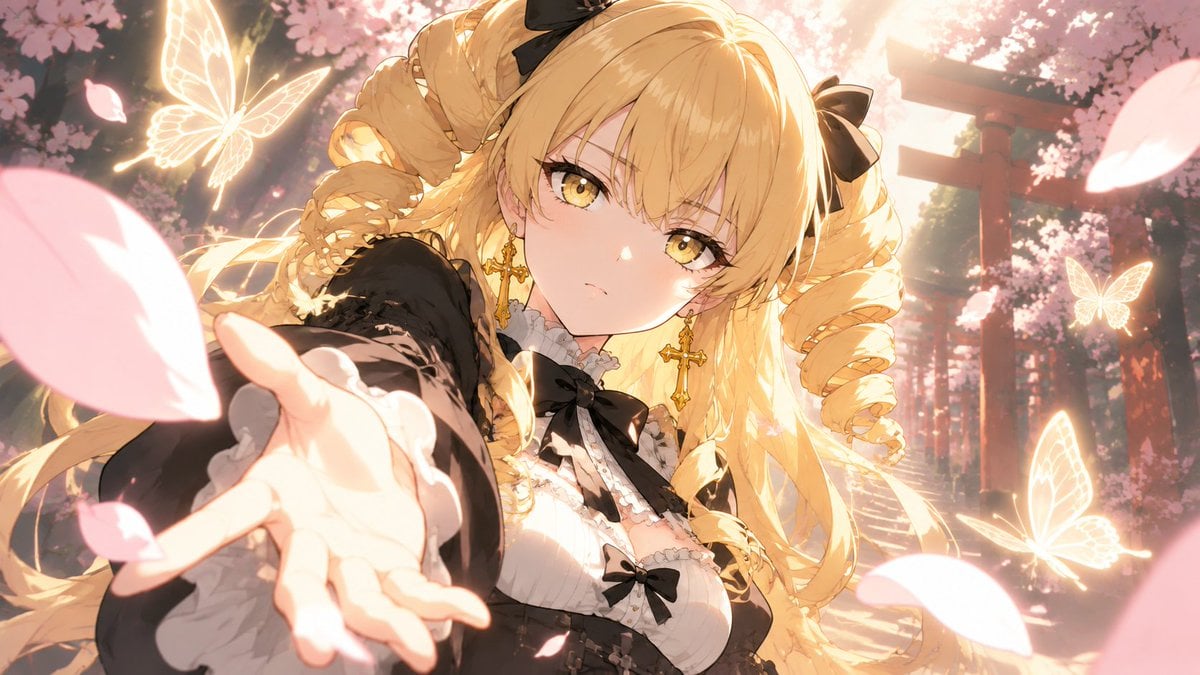 Blonde Gothic Lolita Sakura Shrine