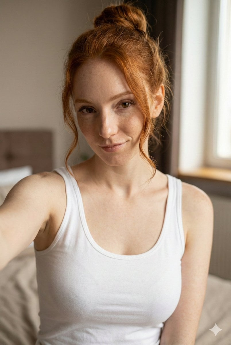 JSON Prompt for Flirty Morning Selfie Portrait