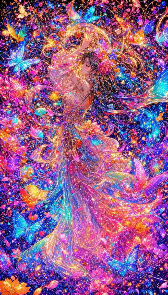 Neon Butterfly Fairy Fantasy