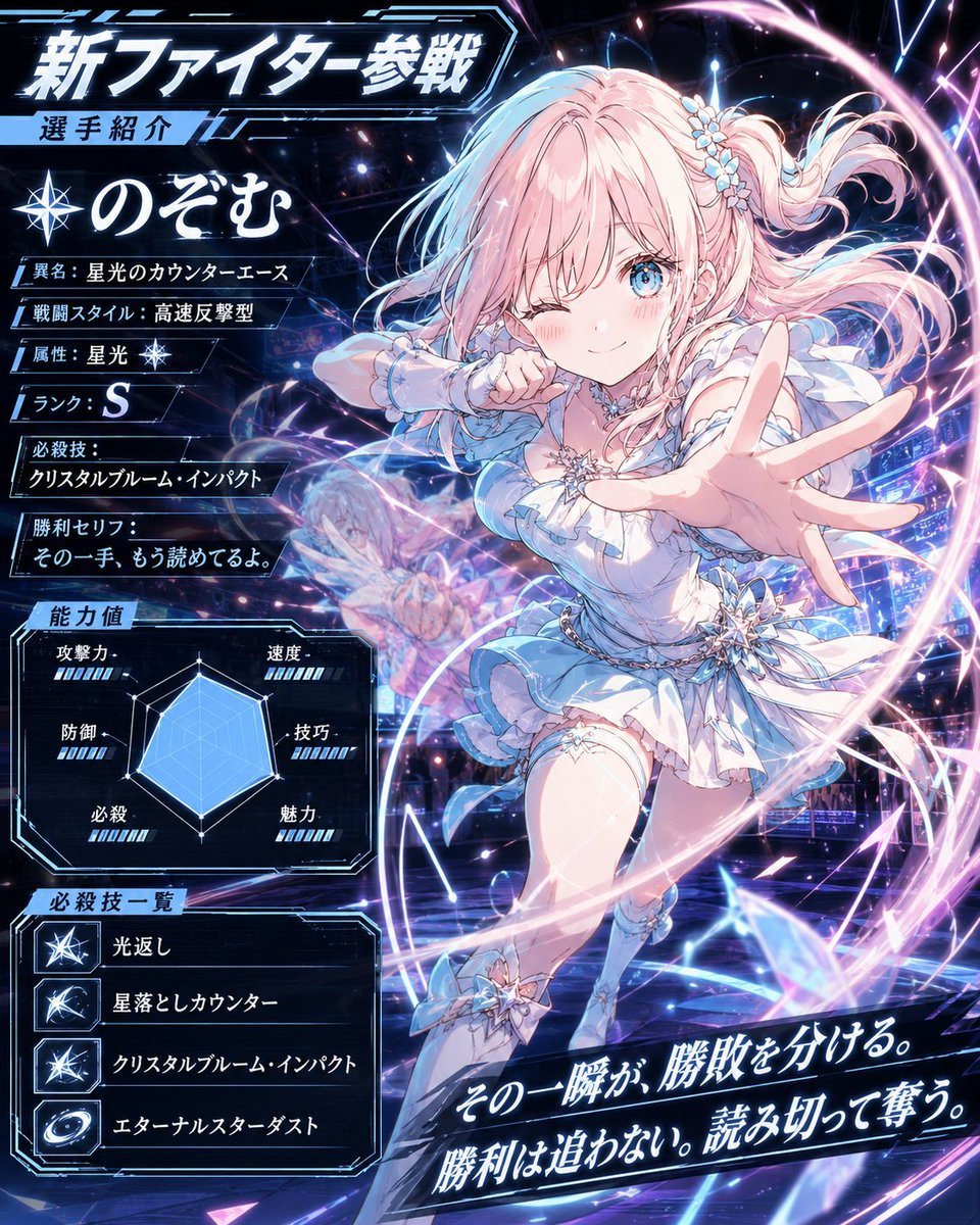 Anime Fighter Introduction Card — AI image template example
