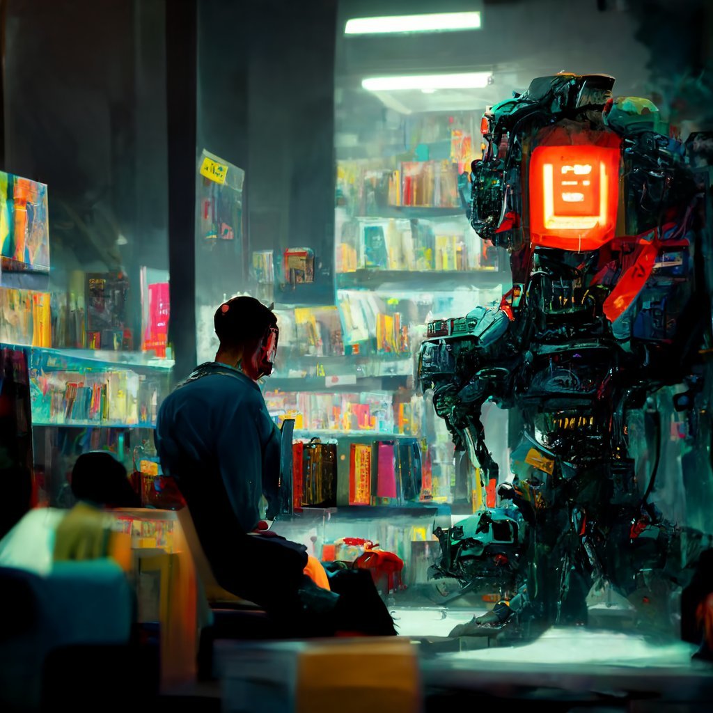 Cyberpunk Robot Encounter