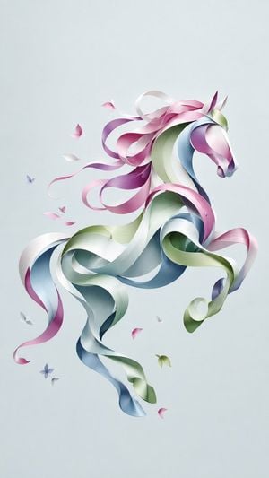 Elegant Abstract Ribbon Illustration Prompt