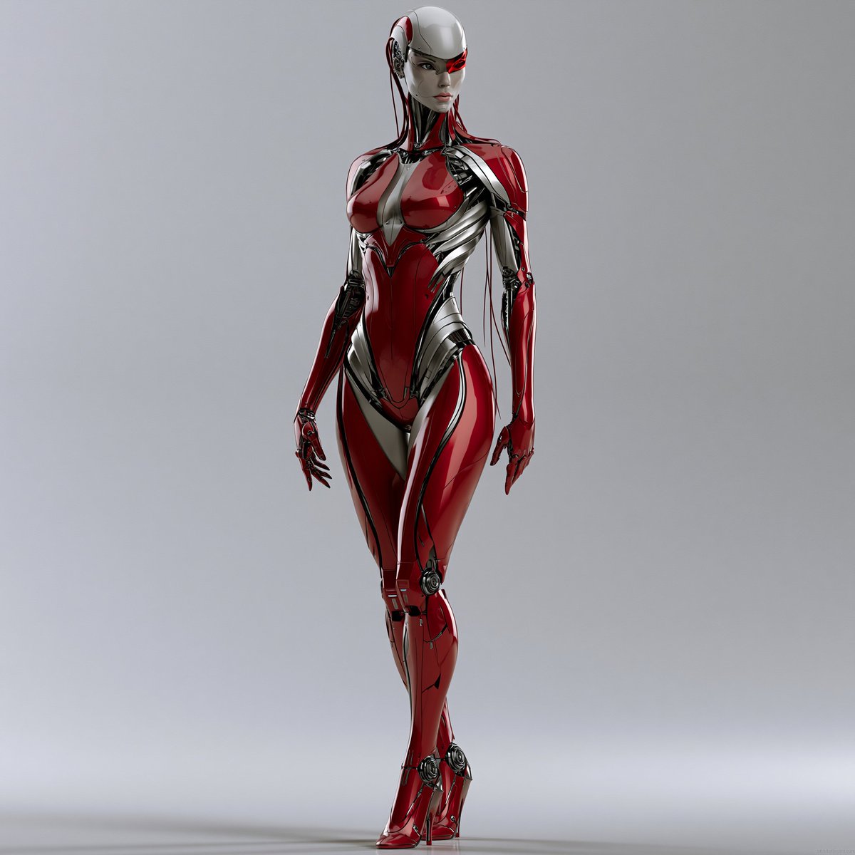 Anime Cybernetic Armor Character Sheet reference image 1