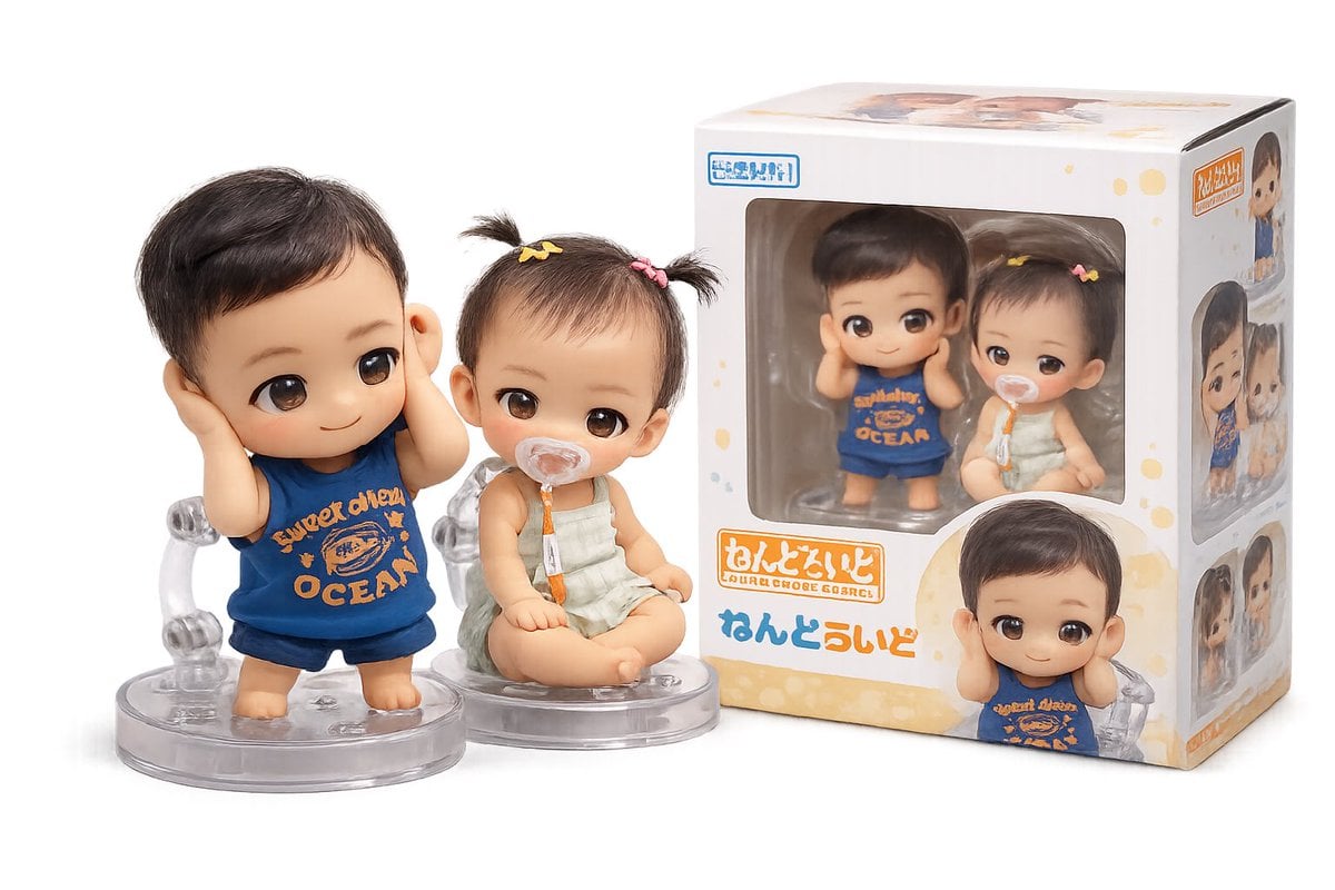 Japanese Nendoroid Style Miniature Figure — AI image template example