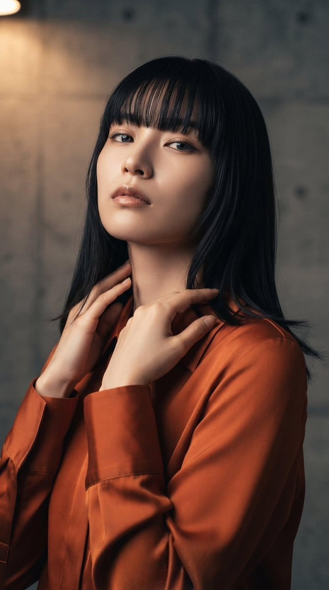 High-Fashion East Asian Portrait — AI image template example