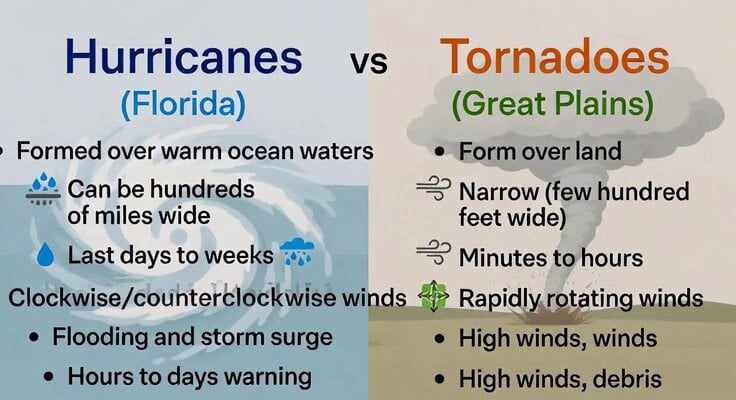 Florida Hurricane vs Great Plains Tornado